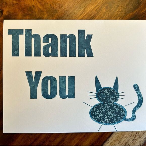 NWT Greeting Cards Thank You Cards for Cat Lovers 6 w/Envelopes Custom Blank - Picture 2 of 3